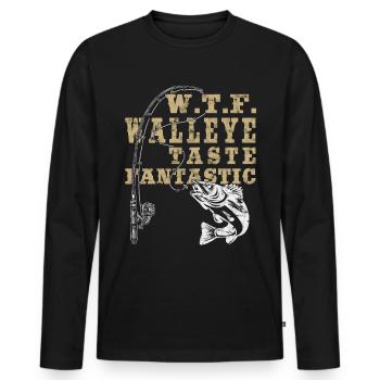 Zander a un goût fantastique - Zander hunter - T-shirt manches longues Premium bio Homme - noir - Devant - Nico (187cm)