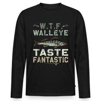 Zander a un goût fantastique - Zander hunter - T-shirt manches longues Premium bio Homme - noir - Devant - Nico (187cm)