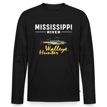 Pêche au Canada - Zander Hunter - T-shirt manches longues Premium bio Homme - noir - Devant - Nico (187cm)