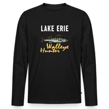 Pêche au lac Érié - Zander Hunter - T-shirt manches longues Premium bio Homme - noir - Devant - Nico (187cm)