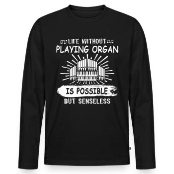 Orgelspieler Organist - Männer Premium Bio Langarmshirt - Schwarz - Vorne - Nico (187cm)