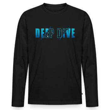 Plongée profonde Freedive DeepDive - T-shirt manches longues Premium bio Homme - noir - Devant - Nico (187cm)