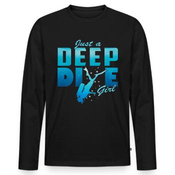 Plongée profonde Freedive DeepDive - T-shirt manches longues Premium bio Homme - noir - Devant - Nico (187cm)