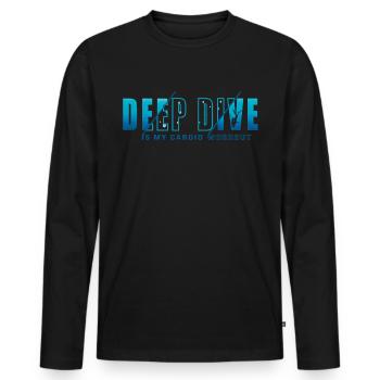 Plongée profonde Freedive DeepDive - T-shirt manches longues Premium bio Homme - noir - Devant - Nico (187cm)