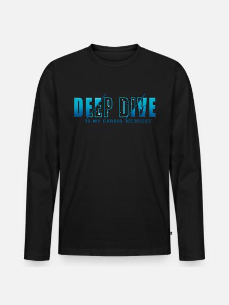 Deep Diving Freedive DeepDive - Men's Premium Organic Long Sleeve Shirt - black