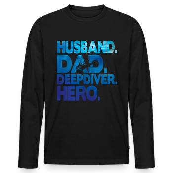 Freedive Deep Dive DeepDive dad - Men's Premium Organic Long Sleeve Shirt - black - Front - Nico (187cm)