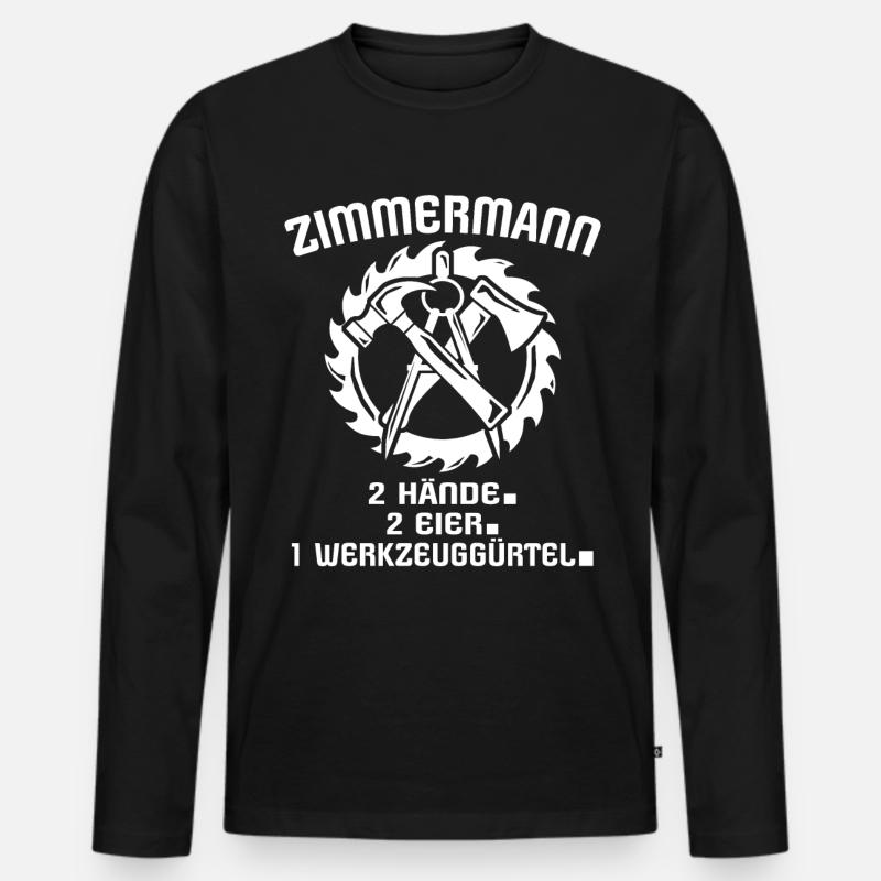 Zimmermann Beruf Zimmerer - Männer Premium Bio Langarmshirt - Schwarz