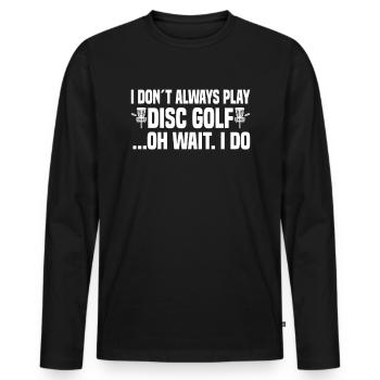 Disc Golf Frisbee Golf - Men's Premium Organic Long Sleeve Shirt - black - Front - Nico (187cm)