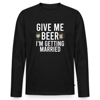 Enterrement de vie de garçon marié - T-shirt manches longues Premium bio Homme - noir - Devant - Nico (187cm)