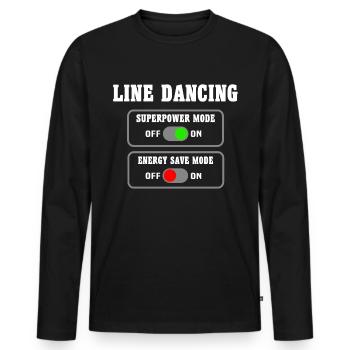 Line Dance Superpower Line Dancing - Men's Premium Organic Long Sleeve Shirt - black - Front - Nico (187cm)