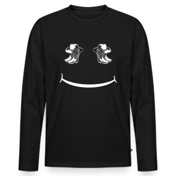 Line Dance Boots Line Dancing - Men's Premium Organic Long Sleeve Shirt - black - Front - Nico (187cm)