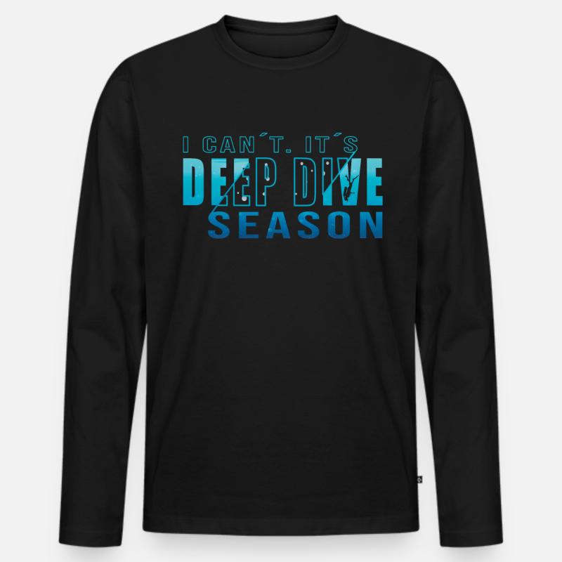 Tief Tauchen Freedive DeepDive - Männer Premium Bio Langarmshirt - Schwarz
