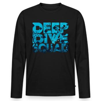 Plongée profonde Freedive DeepDive - T-shirt manches longues Premium bio Homme - noir - Devant - Nico (187cm)