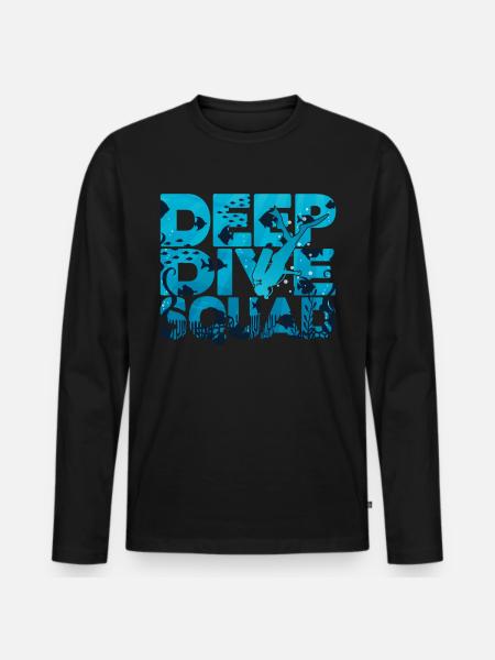 Deep Diving Freedive DeepDive - Men's Premium Organic Long Sleeve Shirt - black