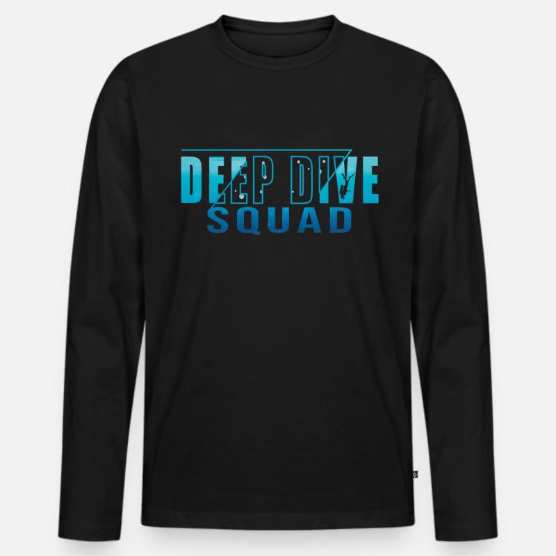 Tief Tauchen Freedive DeepDive - Männer Premium Bio Langarmshirt - Schwarz