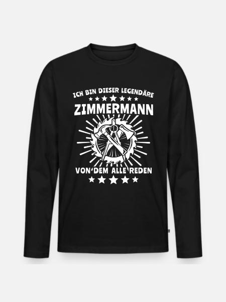 Zimmermann Zimmerer Zimmerleute - Männer Premium Bio Langarmshirt - Schwarz