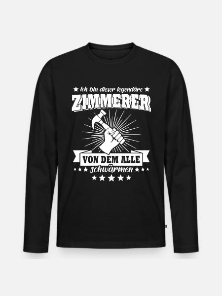 Zimmermann Zimmerer Zimmerleute - Männer Premium Bio Langarmshirt - Schwarz