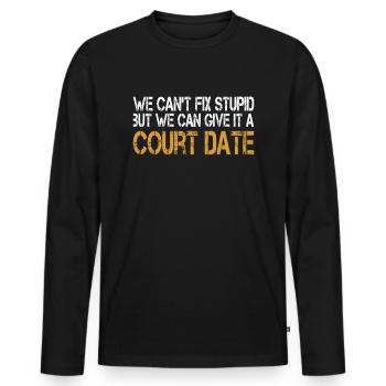 Loi sur la police du shérif adjoint - T-shirt manches longues Premium bio Homme - noir - Devant - Nico (187cm)