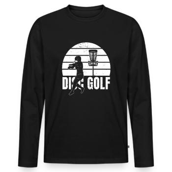 Frisbee Golf Disc Golf - Men's Premium Organic Long Sleeve Shirt - black - Front - Nico (187cm)