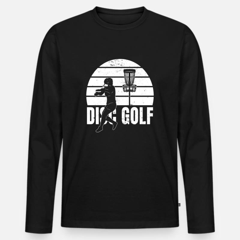 Frisbee Golf Discgolf - Männer Premium Bio Langarmshirt - Schwarz