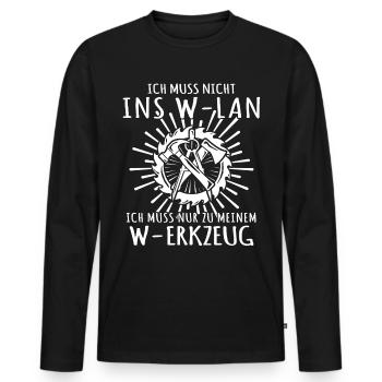 Zimmermann Zimmerer - Männer Premium Bio Langarmshirt - Schwarz - Vorne - Nico (187cm)