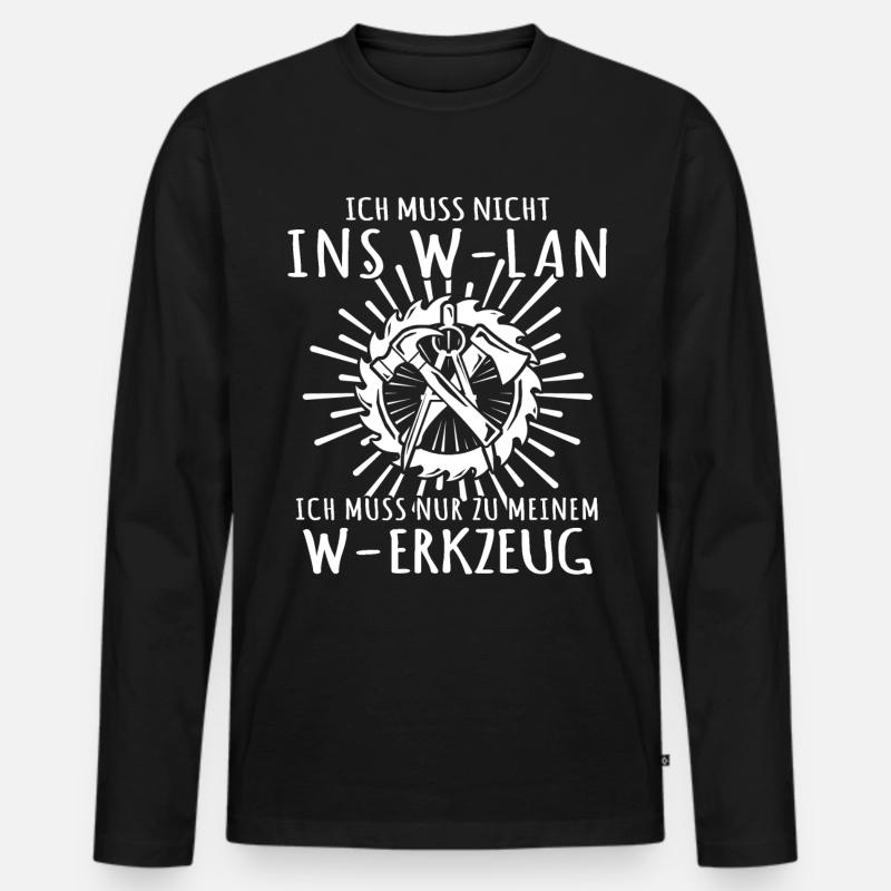 Zimmermann Zimmerer - Männer Premium Bio Langarmshirt - Schwarz