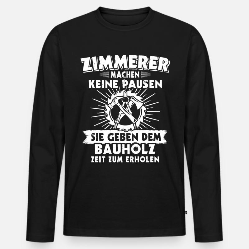 Zimmermann Zimmerer - Männer Premium Bio Langarmshirt - Schwarz