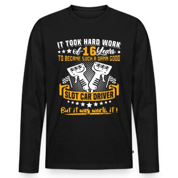 Slot Car Racing 16e anniversaire 16 ans Slot Race - T-shirt manches longues Premium bio Homme - noir - Devant - Nico (187cm)