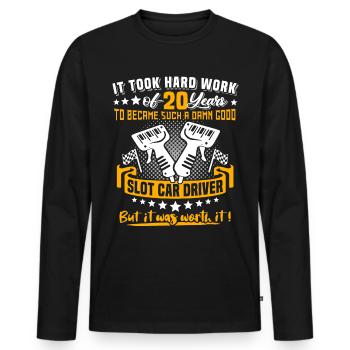 Slot Car Racing 20th Anniversary 20 Years Slot Race - T-shirt manches longues Premium bio Homme - noir - Devant - Nico (187cm)