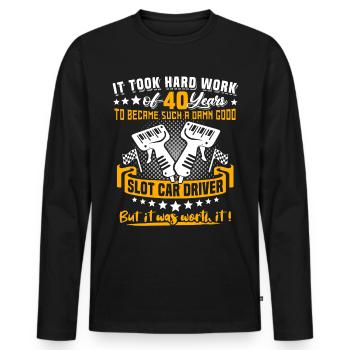 Slot Car Racing 40e anniversaire 40 ans Slot Race - T-shirt manches longues Premium bio Homme - noir - Devant - Nico (187cm)