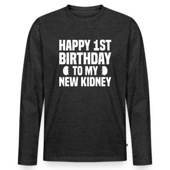 Kidney Organ Donor - Men's Premium Organic Long Sleeve Shirt - heather anthracite - Front - Nico (187cm)