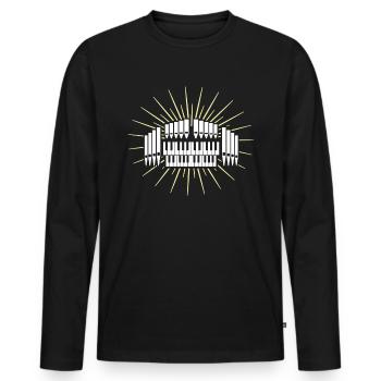 Organist Organ Organ Church Organ - Men's Premium Organic Long Sleeve Shirt - black - Front - Nico (187cm)