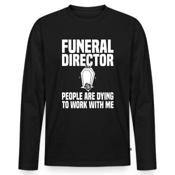 Funérailles funéraires - T-shirt manches longues Premium bio Homme - noir - Devant - Nico (187cm)