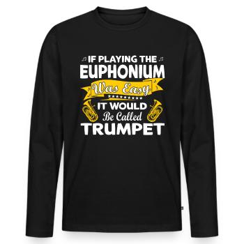 Drôle de fanfare de cuivres Euphonium - T-shirt manches longues Premium bio Homme - noir - Devant - Nico (187cm)