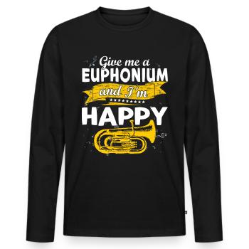Drôle de fanfare de cuivres Euphonium - T-shirt manches longues Premium bio Homme - noir - Devant - Nico (187cm)