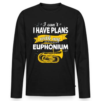 Drôle de fanfare de cuivres Euphonium - T-shirt manches longues Premium bio Homme - noir - Devant - Nico (187cm)