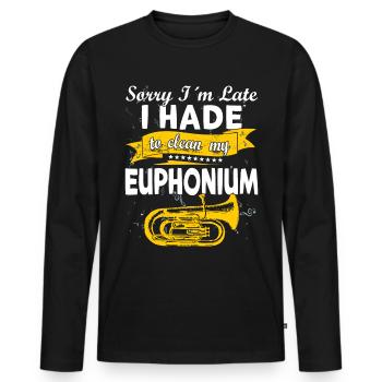 Drôle de fanfare de cuivres Euphonium - T-shirt manches longues Premium bio Homme - noir - Devant - Nico (187cm)