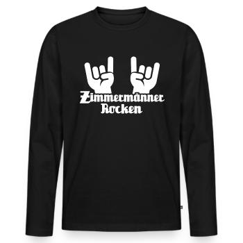 Zimmermann Zimmerer Zimmerleute - Männer Premium Bio Langarmshirt - Schwarz - Vorne - Nico (187cm)