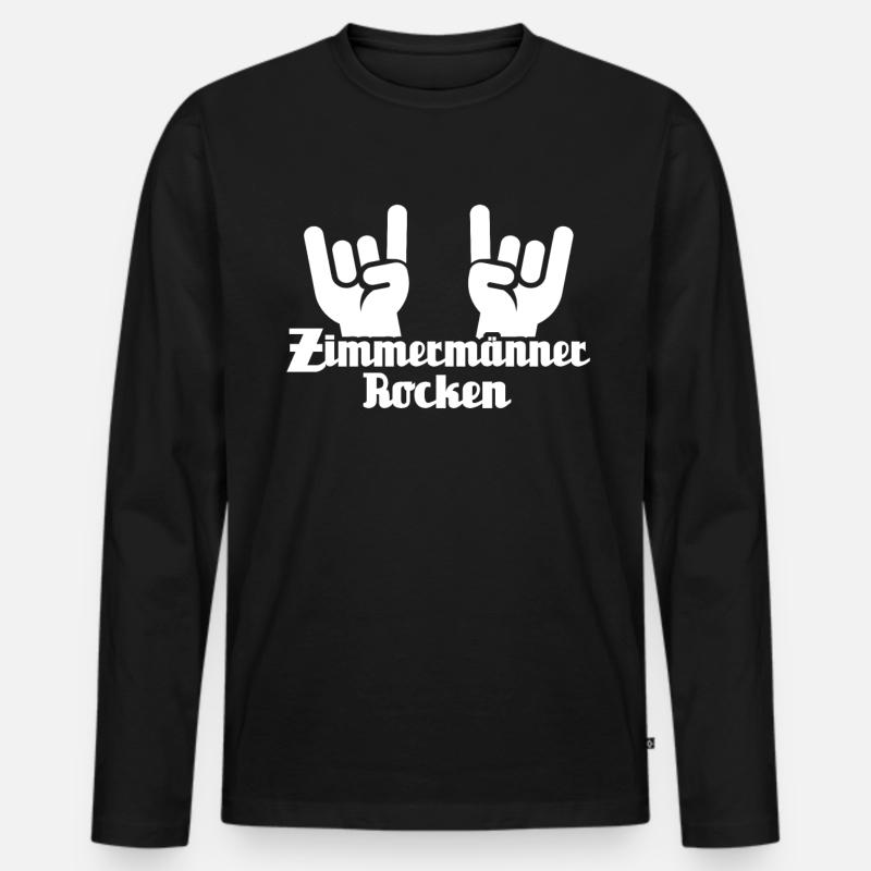 Zimmermann Zimmerer Zimmerleute - Männer Premium Bio Langarmshirt - Schwarz