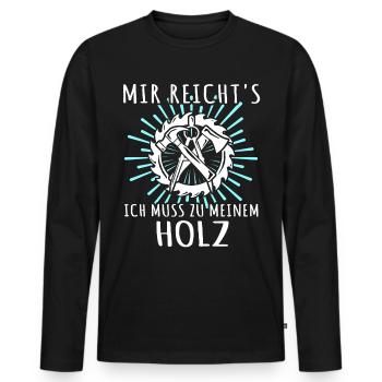 Zimmermann Zimmerer Zimmerleute - Männer Premium Bio Langarmshirt - Schwarz - Vorne - Nico (187cm)