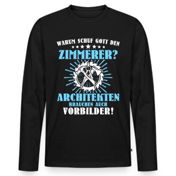 Zimmermann Gott Schuf Zimmerer - Männer Premium Bio Langarmshirt - Schwarz - Vorne - Nico (187cm)