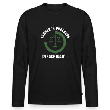 Law studies State Examination in Law University - Men's Premium Organic Long Sleeve Shirt - black - Front - Nico (187cm)