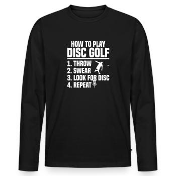 Discgolf Putter Frisbee - Männer Premium Bio Langarmshirt - Schwarz - Vorne - Nico (187cm)