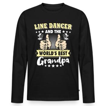 Line Dance Opa Line Dancing Grossvater - Männer Premium Bio Langarmshirt - Schwarz - Vorne - Nico (187cm)
