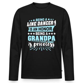 Danse en ligne Grand-père Danse en ligne Grand-père - T-shirt manches longues Premium bio Homme - noir - Devant - Nico (187cm)