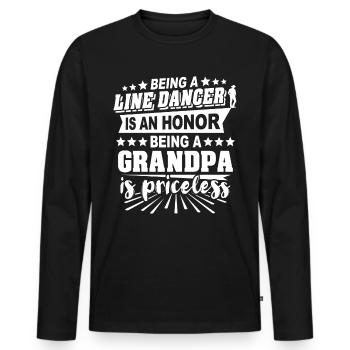 Grand-père en danse en ligne - T-shirt manches longues Premium bio Homme - noir - Devant - Nico (187cm)