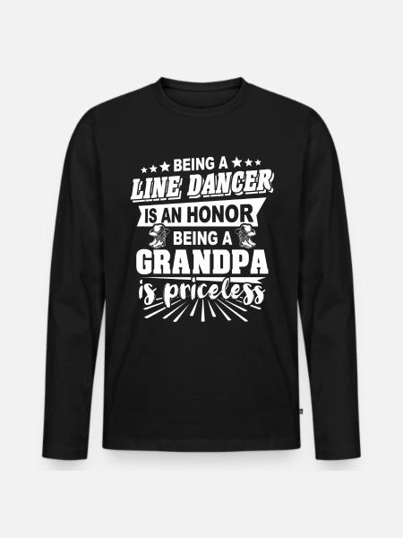 Line Dancing Grandpa - Men's Premium Organic Long Sleeve Shirt - black