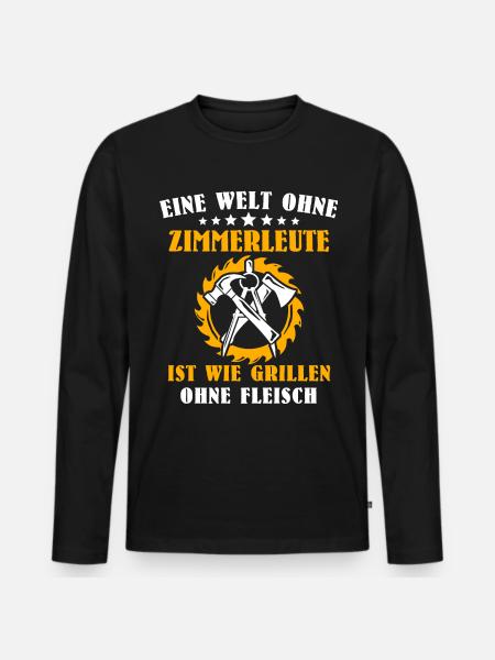 Zimmermann Job Zimmerer - Männer Premium Bio Langarmshirt - Schwarz