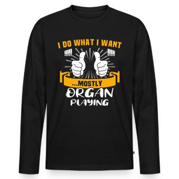 Organist Orgelspieler Orgel - Männer Premium Bio Langarmshirt - Schwarz - Vorne - Nico (187cm)