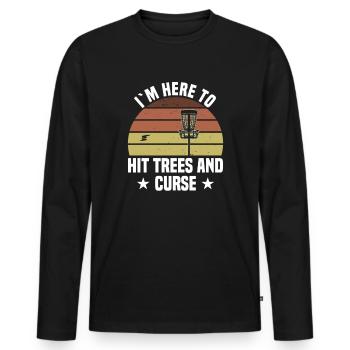 Frisbeegolf Disc Golf - Men's Premium Organic Long Sleeve Shirt - black - Front - Nico (187cm)